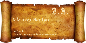 Nánay Marion névjegykártya